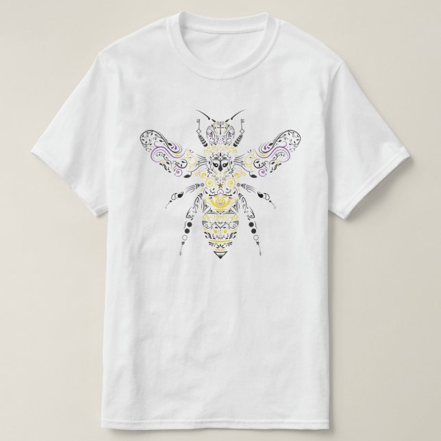 ornate honey bee T-Shirt (Design Front)