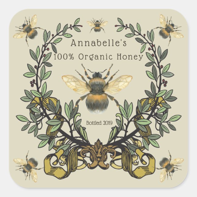 Ornate Honey Label Personalize (Front)