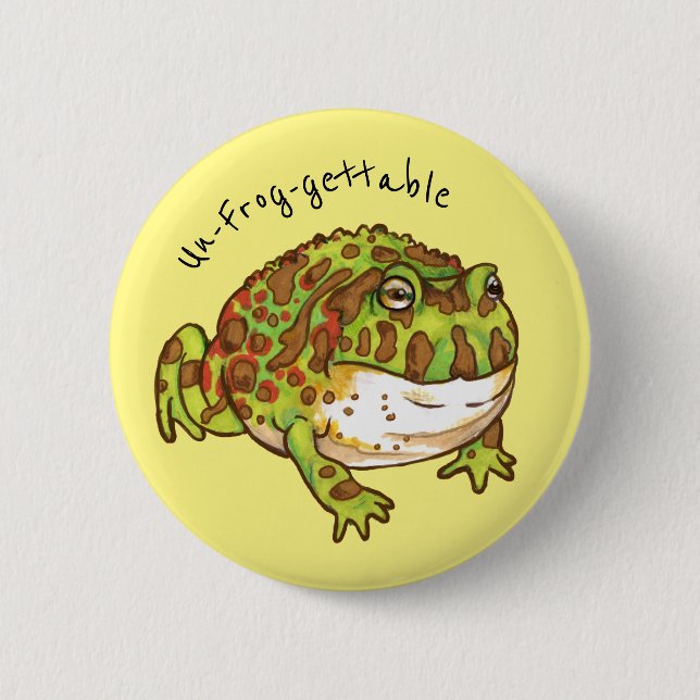 Ornate Horned Frog, un-Frog-gettable Button (Front)