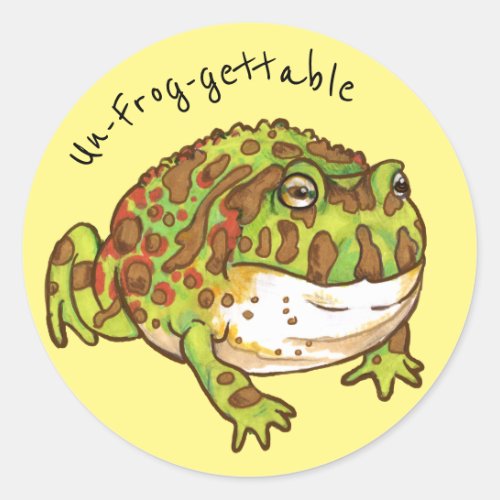 Ornate Horned Frog un_Frog_gettable Classic Round Sticker