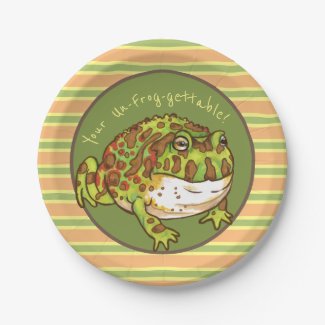 Ornate Horned Frog, un-Frog-gettable Paper Plate