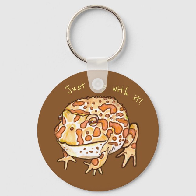 Ornate Horned Frogs, Hop with it! Keychain (Front)
