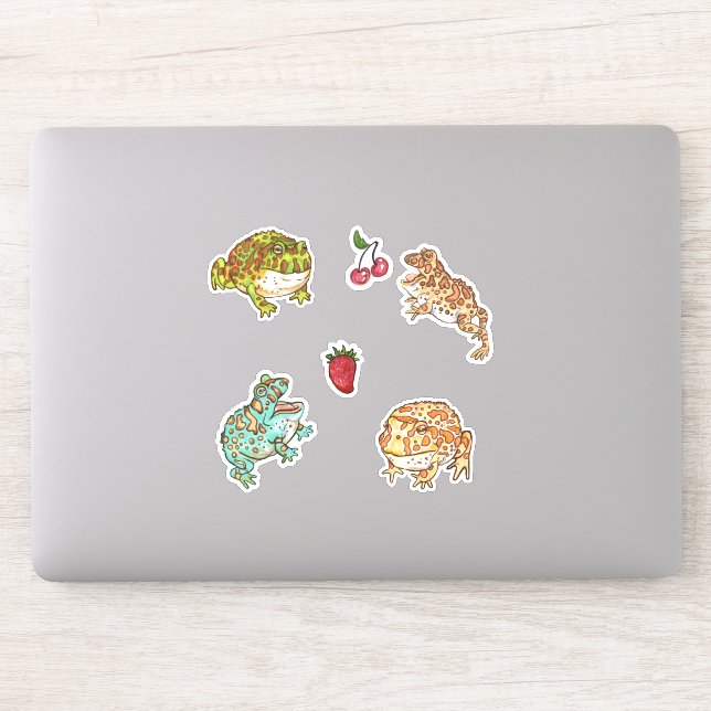 Ornate Horned Frogs Sticker (Computer)