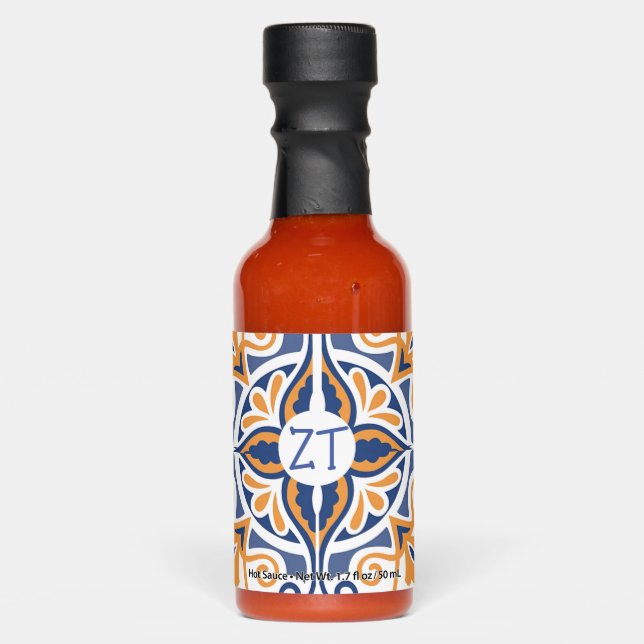 Ornate Hot Sauce Bottle Favors (Front)