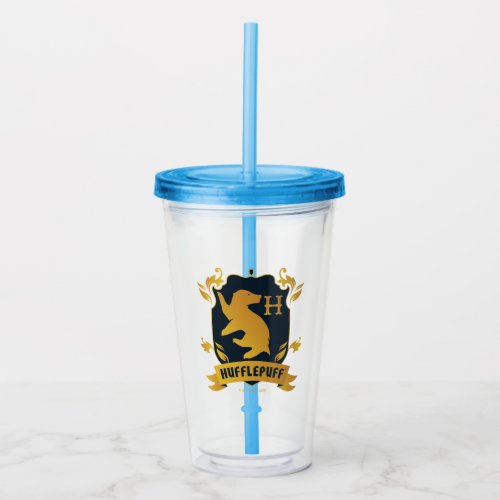 Ornate HUFFLEPUFFâ House Crest Acrylic Tumbler