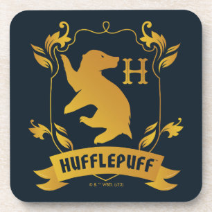 Ornate HUFFLEPUFF™ House Crest Beverage Coaster