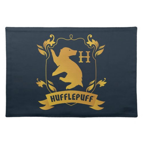 Ornate HUFFLEPUFFâ House Crest Cloth Placemat