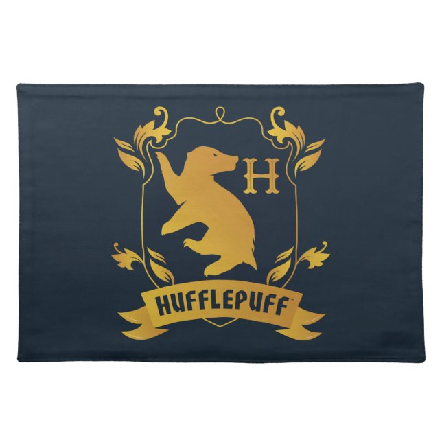 Ornate HUFFLEPUFF™ House Crest Cloth Placemat (Front)