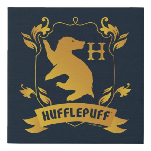 Ornate HUFFLEPUFF House Crest Faux Canvas Print