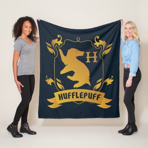 Ornate HUFFLEPUFF House Crest Fleece Blanket