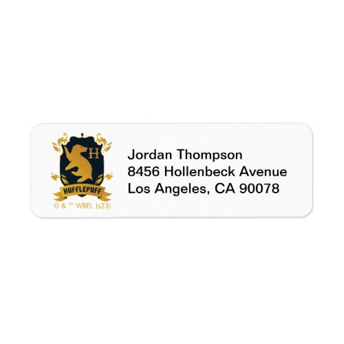 Ornate HUFFLEPUFFâ House Crest Label