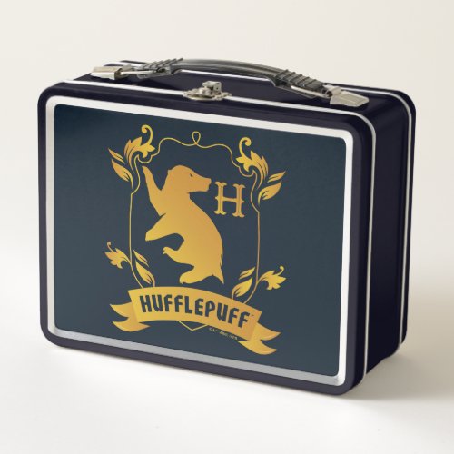 Ornate HUFFLEPUFFâ House Crest Metal Lunch Box