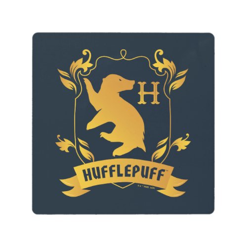 Ornate HUFFLEPUFF House Crest Metal Print