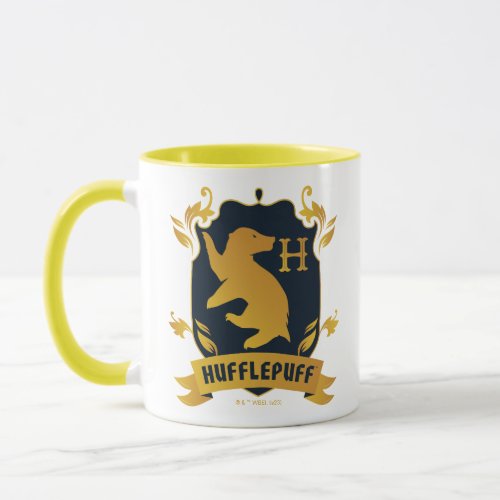 Ornate HUFFLEPUFFâ House Crest Mug