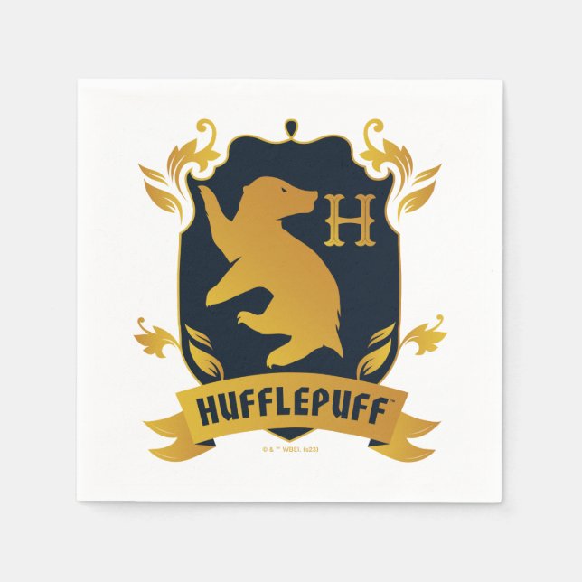Ornate HUFFLEPUFF™ House Crest Napkins (Front)