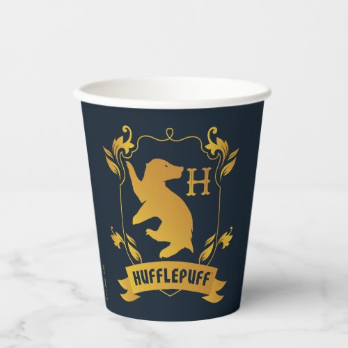 Ornate HUFFLEPUFF House Crest Paper Cups