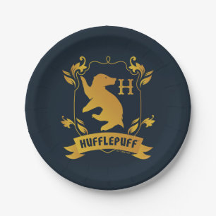 Ornate HUFFLEPUFF™ House Crest Paper Plates
