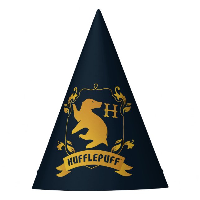 Ornate HUFFLEPUFF™ House Crest Party Hat (Front)