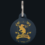 Ornate HUFFLEPUFF™ House Crest Pet ID Tag<br><div class="desc">HARRY POTTER™ | Check out this ornate HUFFLEPUFF™ House Crest in yellow with badger silhouette!</div>