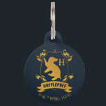 Ornate HUFFLEPUFF™ House Crest Pet ID Tag<br><div class="desc">HARRY POTTER™ | Check out this ornate HUFFLEPUFF™ House Crest in yellow with badger silhouette!</div>