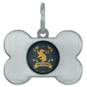 Ornate HUFFLEPUFF™ House Crest Pet ID Tag