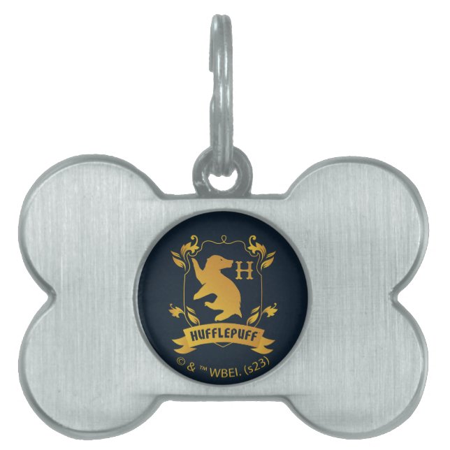 Ornate HUFFLEPUFF™ House Crest Pet ID Tag (Front)
