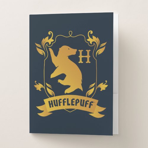 Ornate HUFFLEPUFF House Crest Pocket Folder