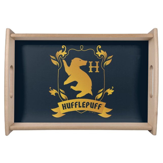 Ornate HUFFLEPUFF™ House Crest Serving Tray (Front)