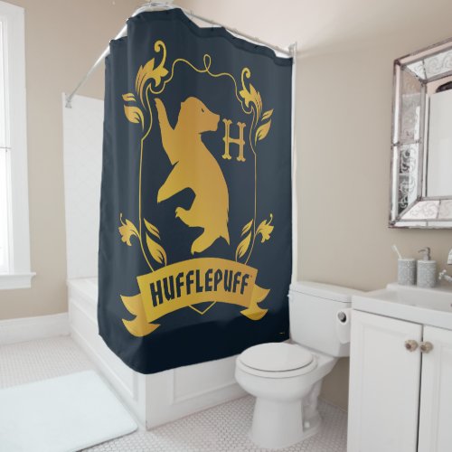 Ornate HUFFLEPUFF House Crest Shower Curtain