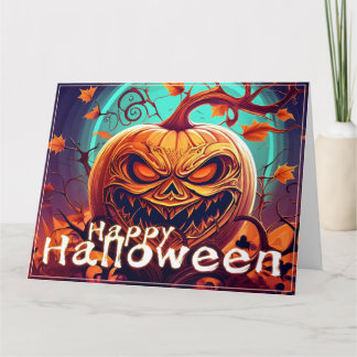 Ornate Jack-o-Lantern Twisted Branch Halloween Card