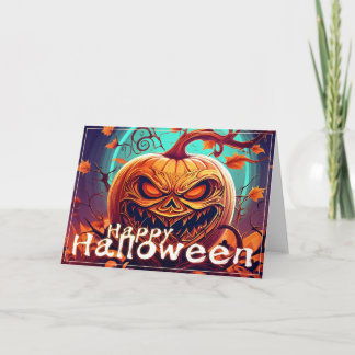 Ornate Jack-o-Lantern Twisted Branch Halloween Card
