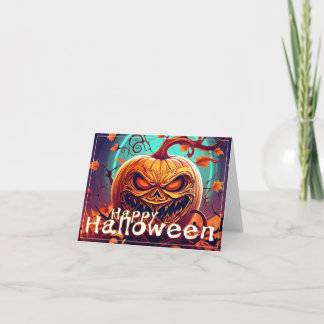 Ornate Jack-o-Lantern Twisted Branch Halloween Card