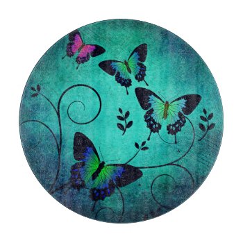Ornate Jewel Butterflies Cutting Board by LouiseBDesigns at Zazzle
