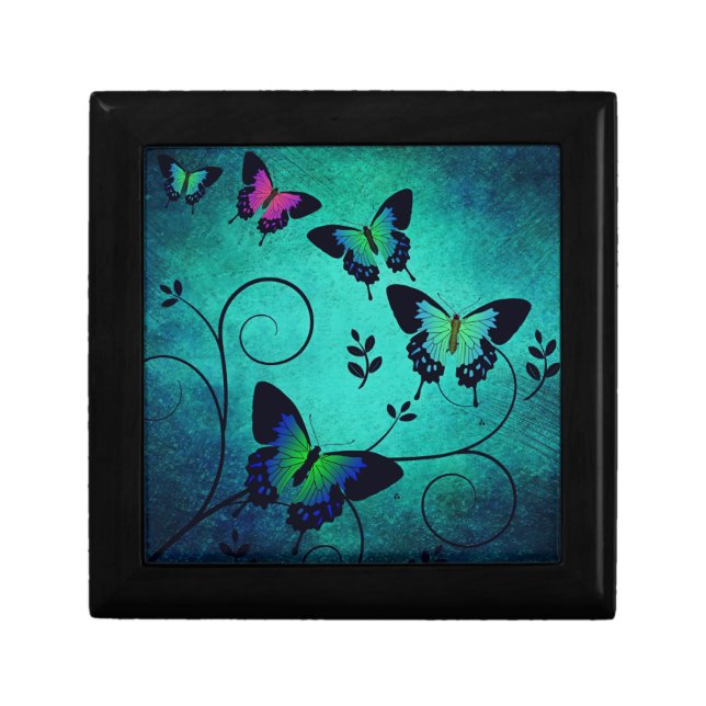 Ornate Jewel Butterflies Keepsake Box (Front)