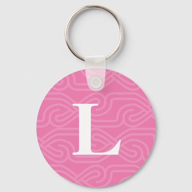 Ornate Knotwork Monogram - Letter L Keychain (Front)