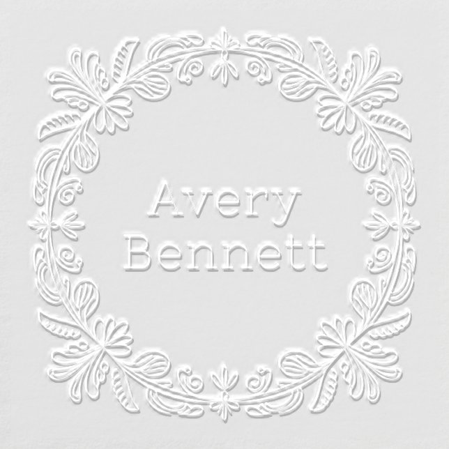 Ornate Leaf & Floral Custom Embosser (Design)