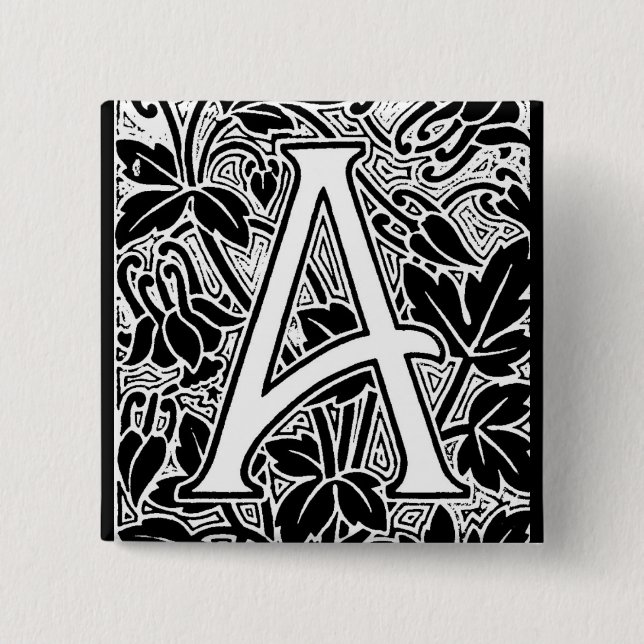 Ornate Letter "A" Button (Front)