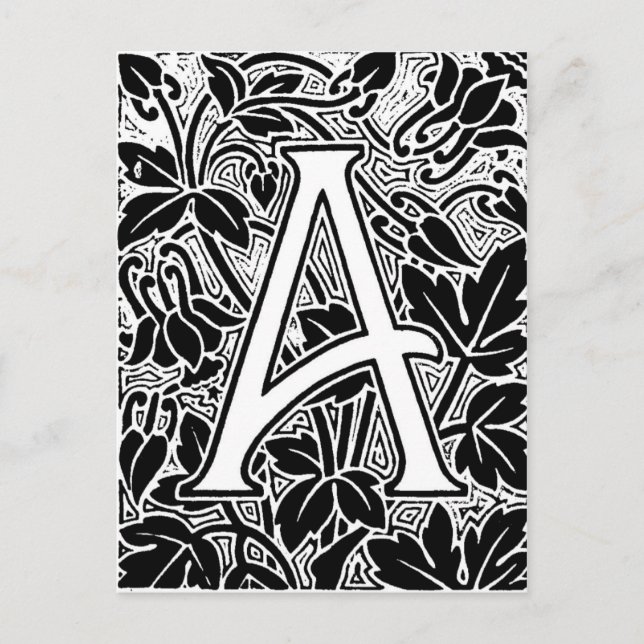 Ornate Letter "A" Postcard (Front)