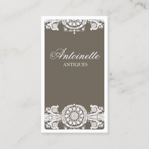 Ornate Light Brown Design Business Cards