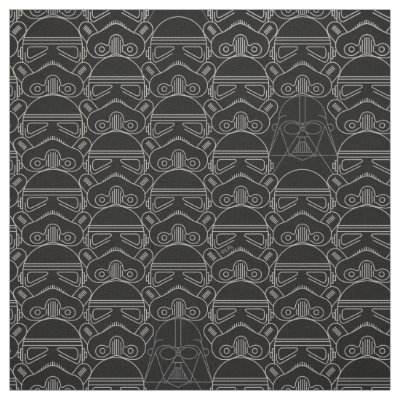 Ornate Lines Darth Vader and Stormtrooper Pattern Fabric