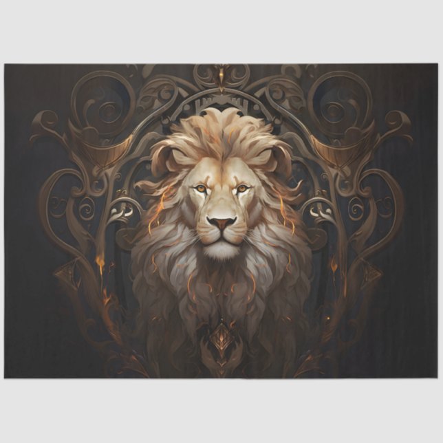 Ornate Lion Tissue Paper (Front)