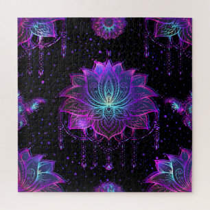 Ornate Lotus Flower Seamless Symbol Jigsaw Puzzle