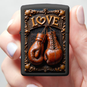 Ornate Love Boxing Gloves Zippo Lighter