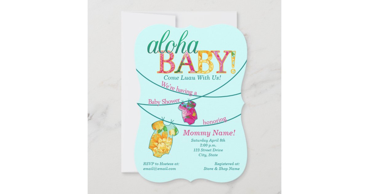 Ornate Luau Baby Shower Invitation Zazzle