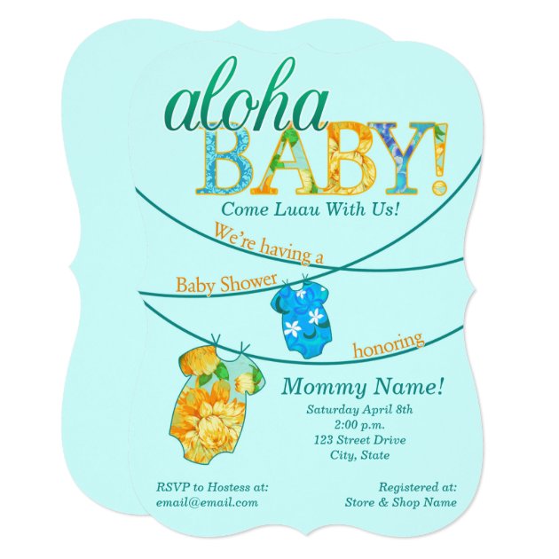 Ornate Luau Baby Shower Invitation