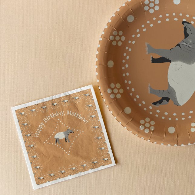 Ornate Malayan Tapir Patterned Napkins (Creator Uploaded)