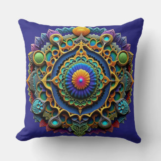 Ornate Mandala  Boho Decor Throw Pillow