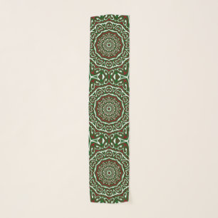Ornate Maximalist Groovy Christmas Mandala Patter Scarf