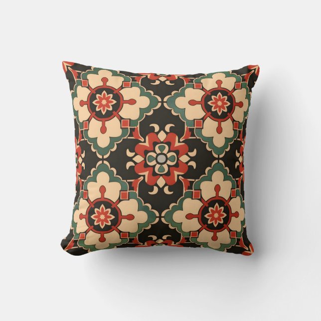 Ornate Medallion Pattern Throw Pillow (Front)