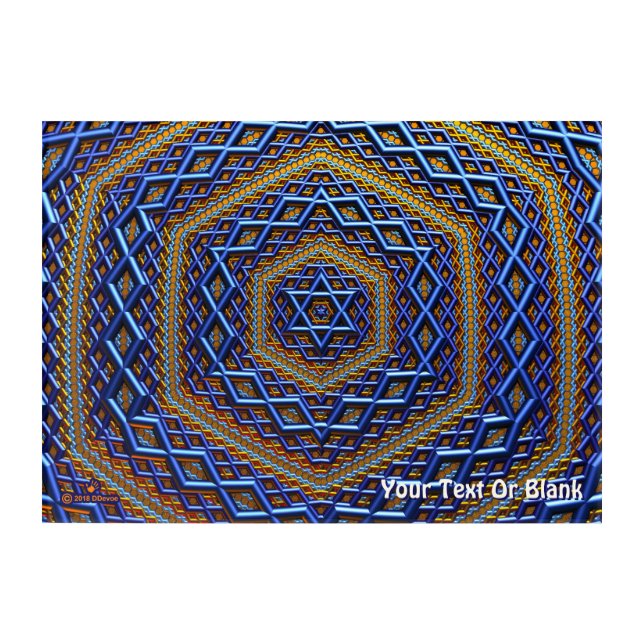 Ornate Metallic Magen David Acrylic Print (Front)